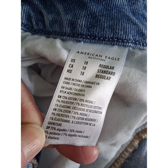 American Eagle Outfitters Jeans Stretch Distressed Size 18 Regular - Picture 5 of 8